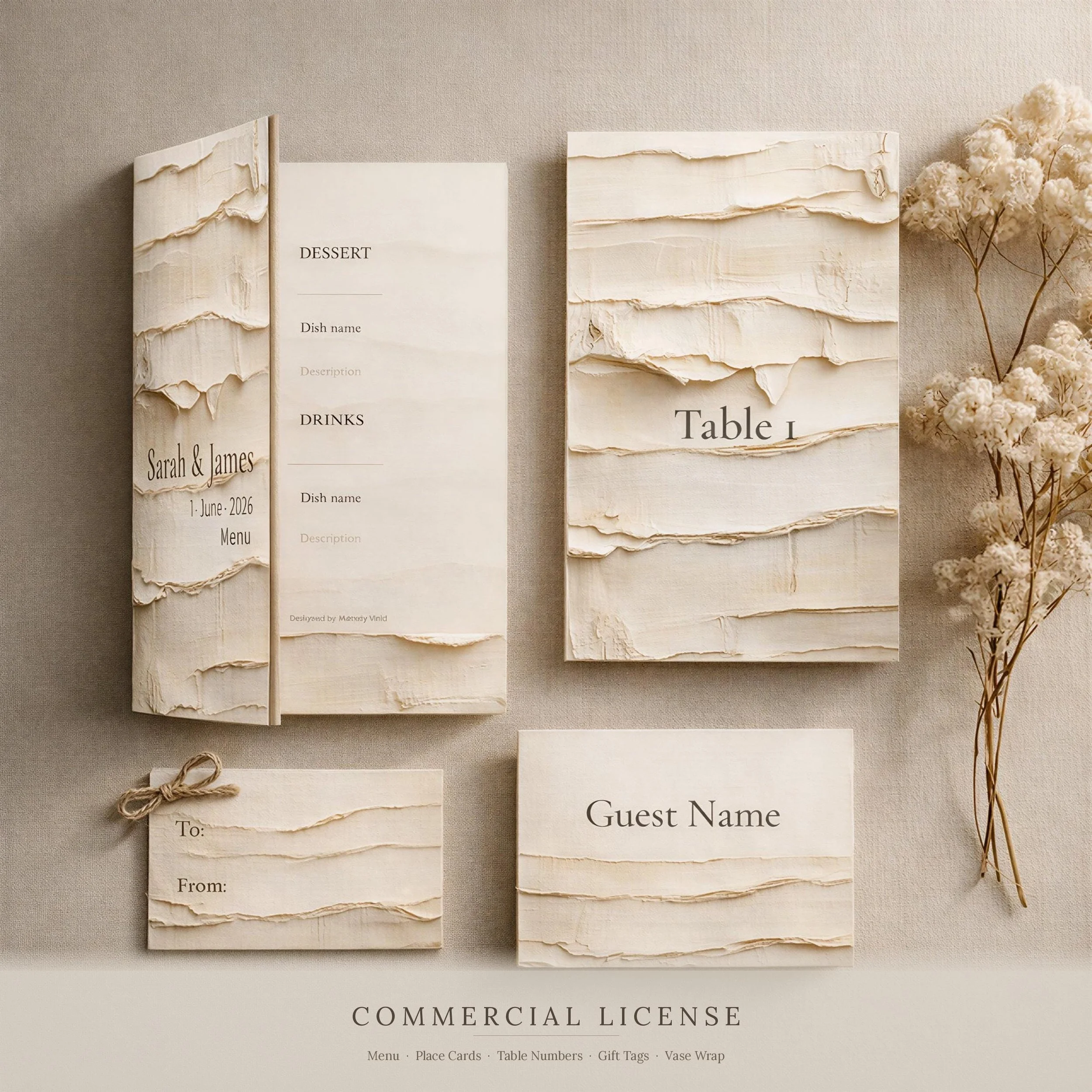 Birch Bark Wedding Suite — Commercial License