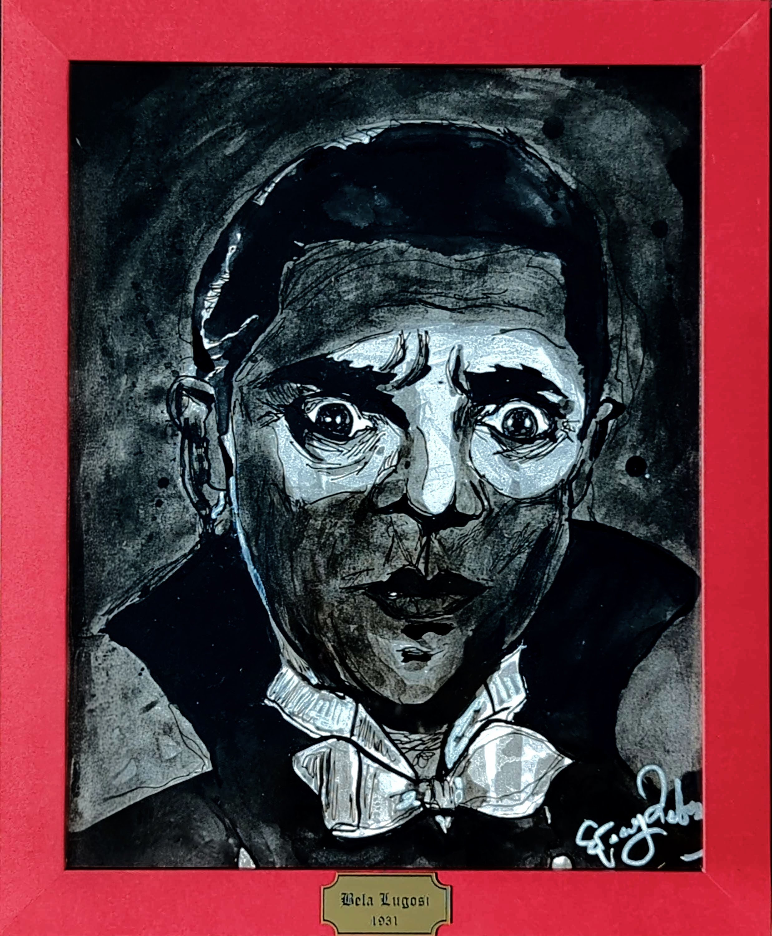 "Bela Lugosi 1931" 21 x 29.7cm Ink and corrective pen 