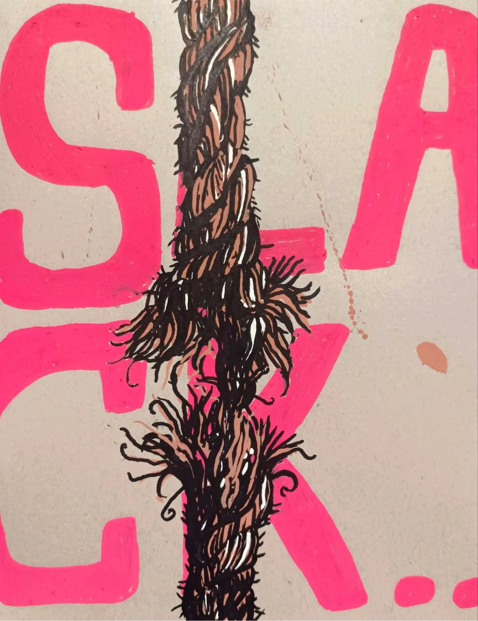 "Sl-ACK" 21.0 x 29.7 cm POSCA markers