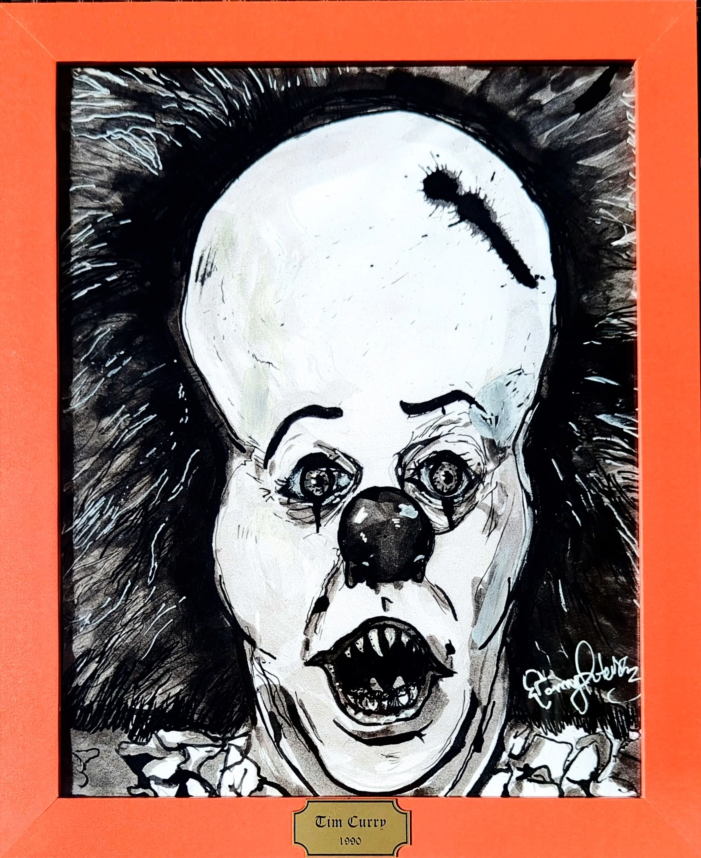 "Tim Curry 1990" 21 x 29.7cm Ink and corrective pen 