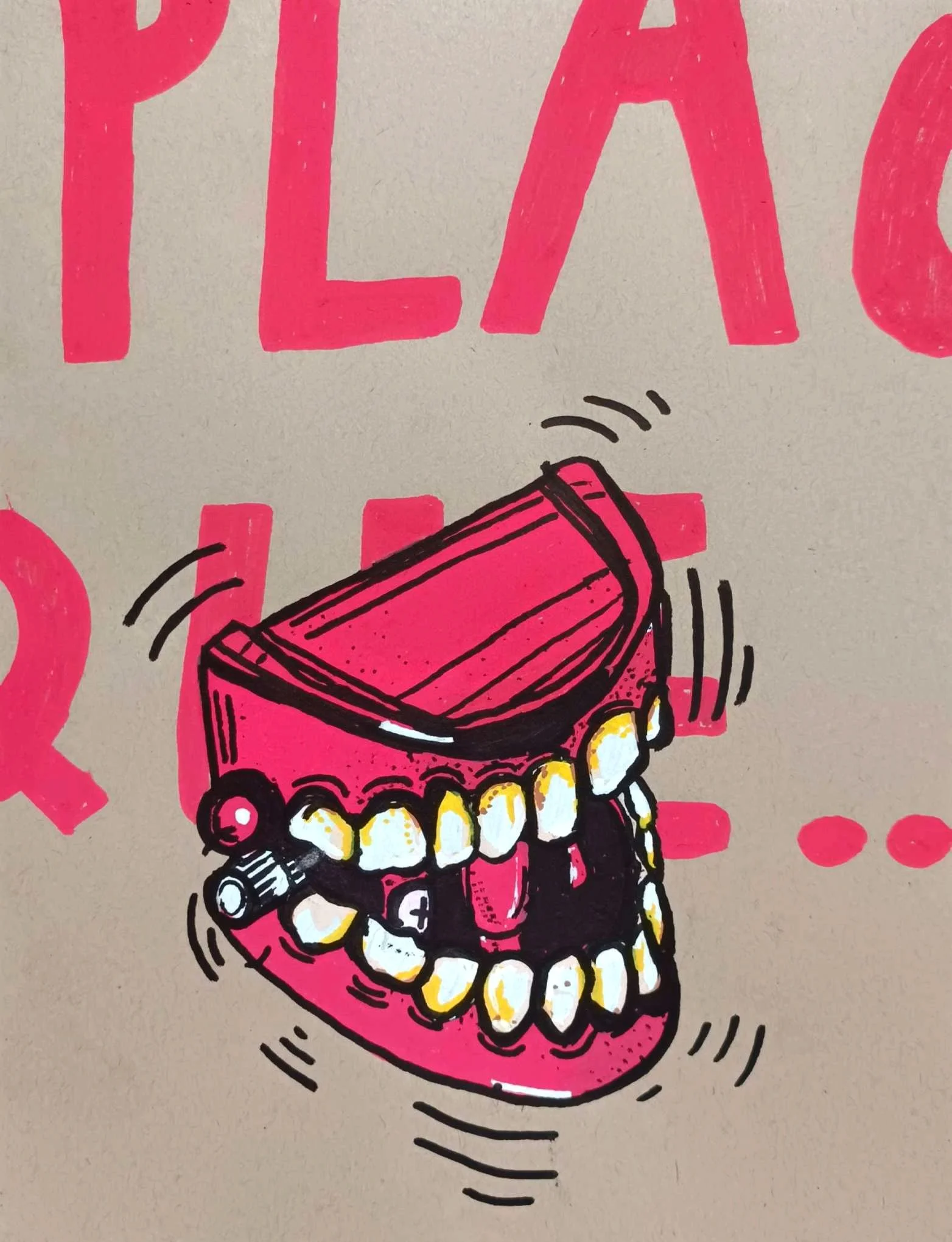 "Pla-QUE" 21.0 x 29.7 cm POSCA markers