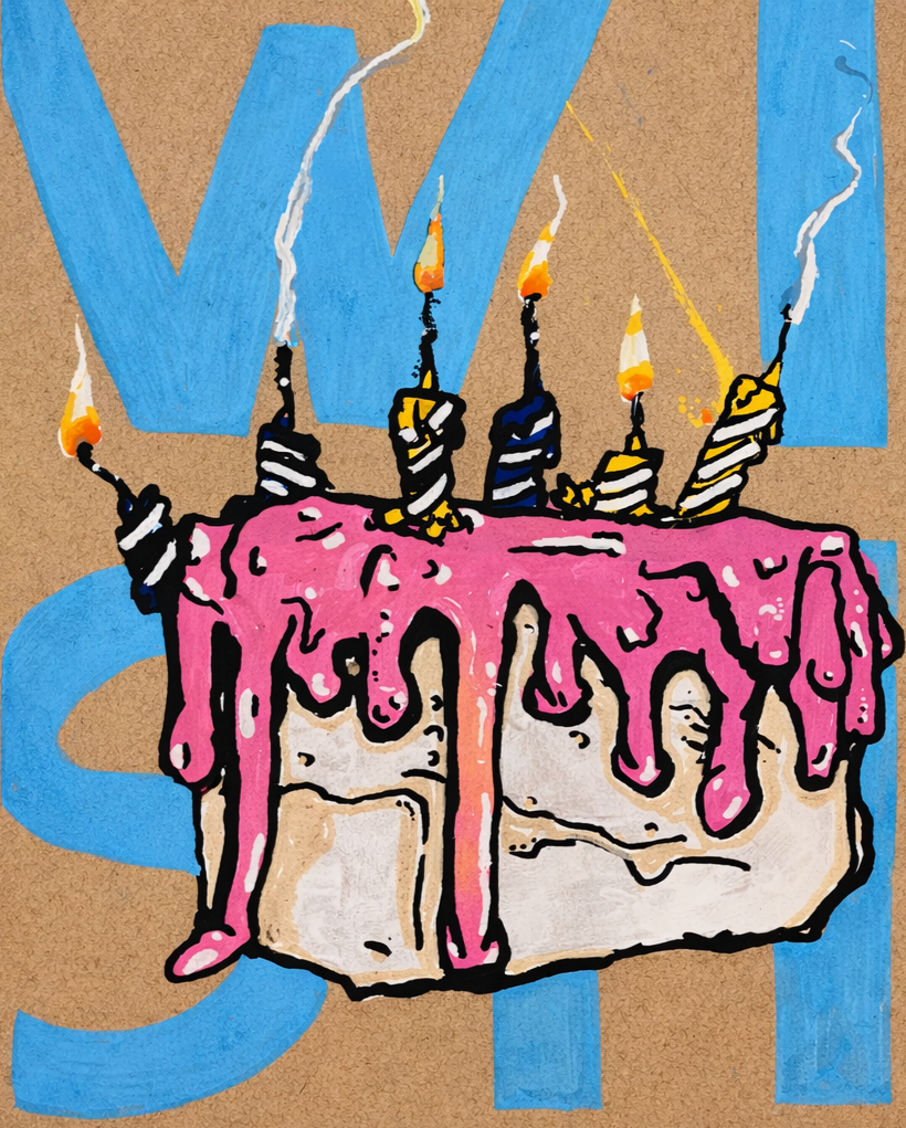 "W-ISH" 21.0 x 29.7 cm POSCA markers