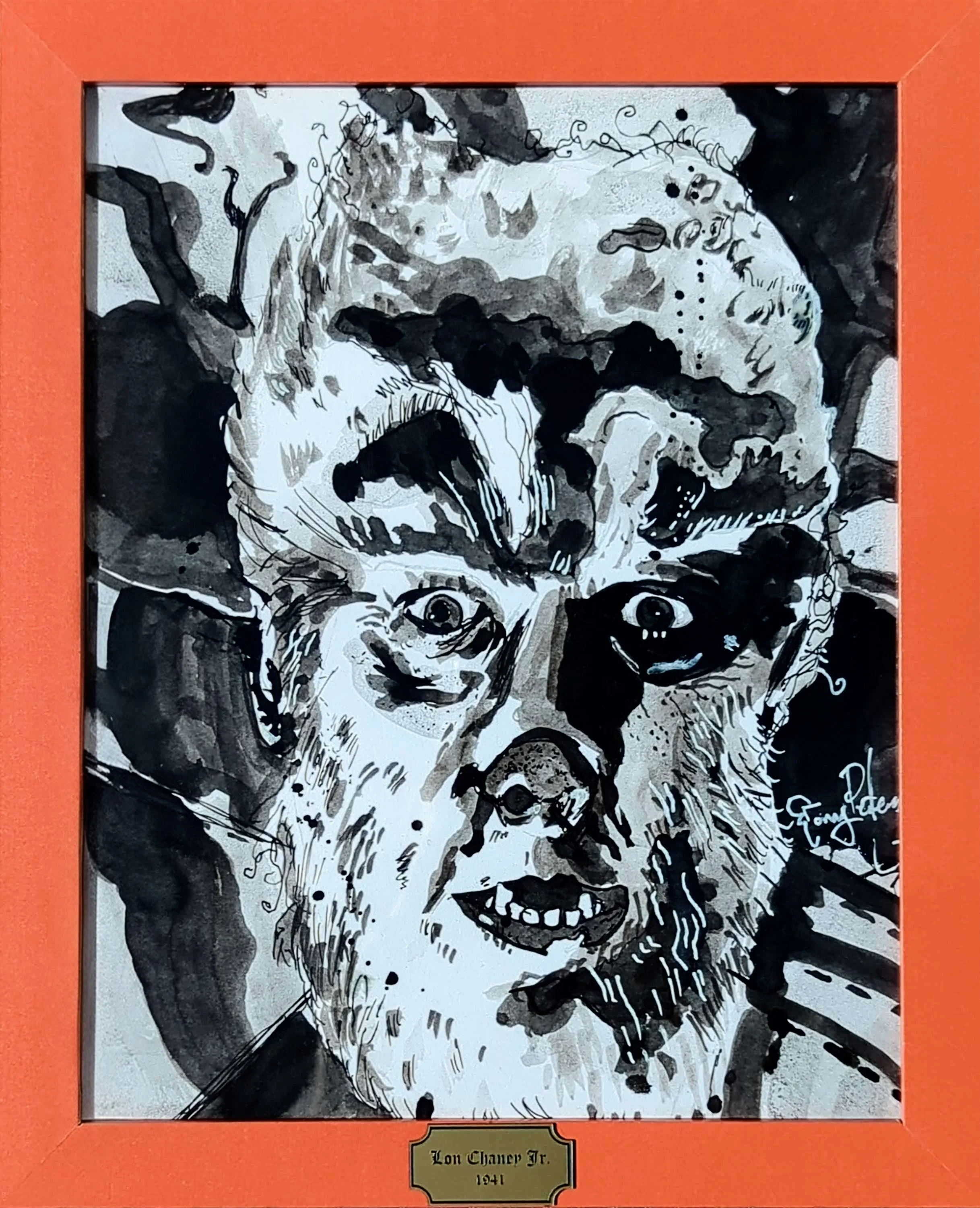 "Lon Chaney Jr. 1941" 21 x 29.7cm Ink and corrective pen 