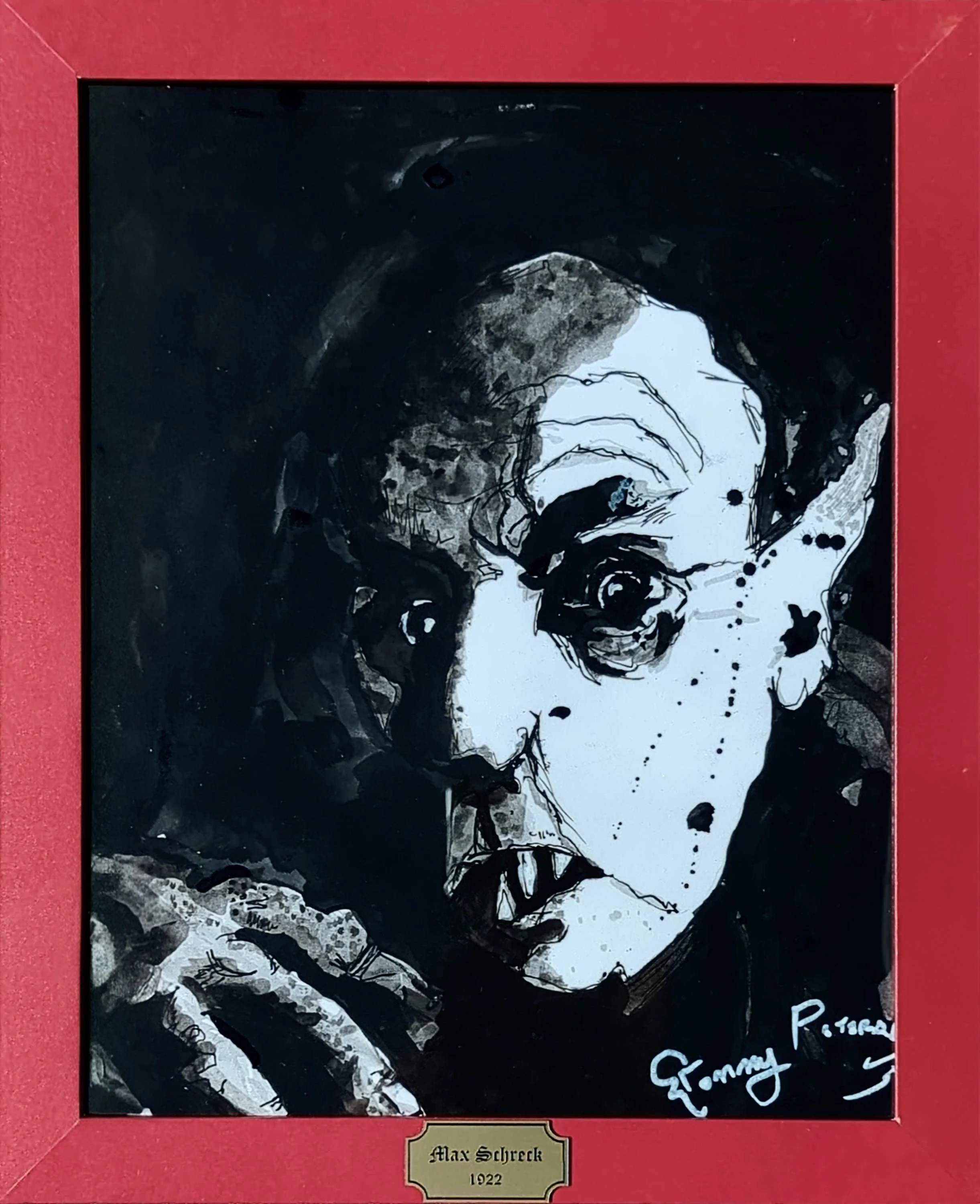 "Max Schreck 1922" 21 x 29.7cm Ink and corrective pen 