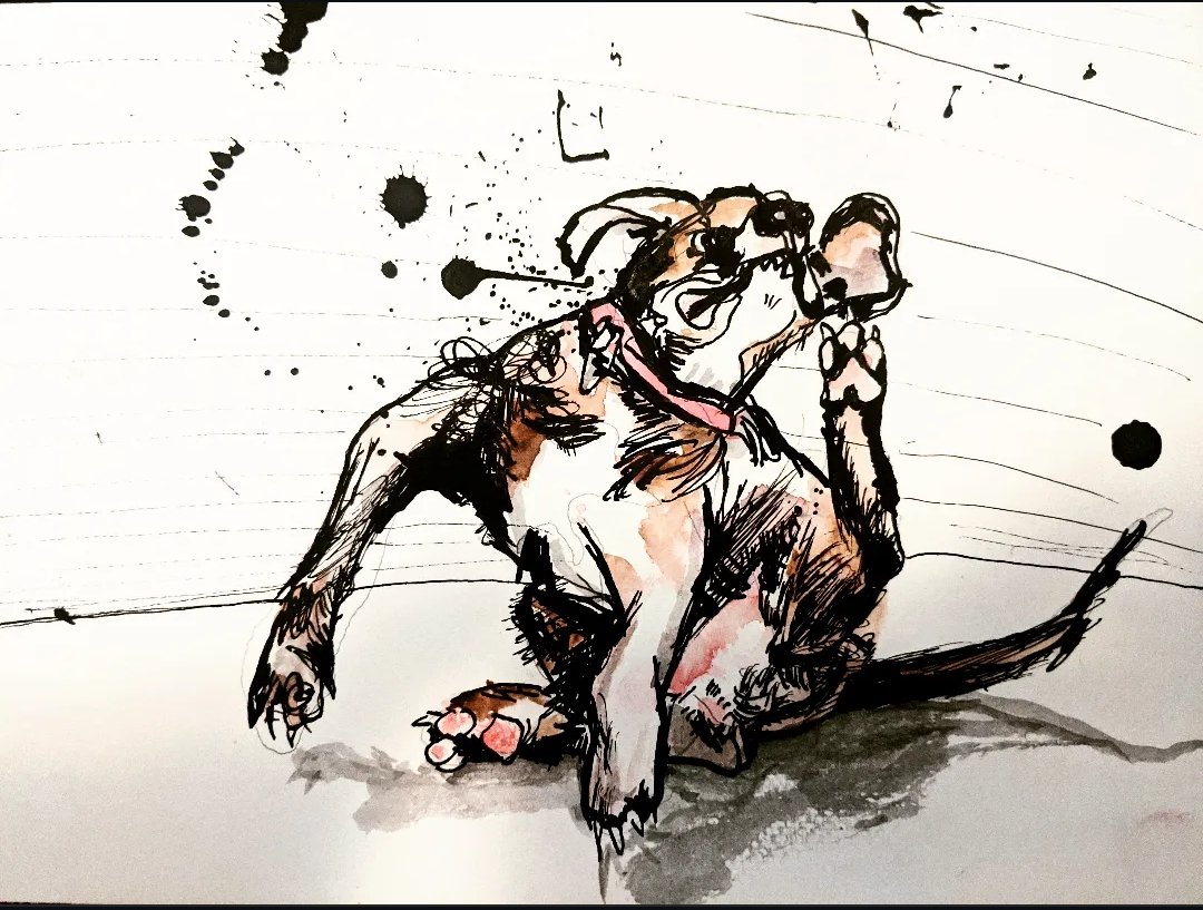 "Flees" SIZE cm Ink and watercolor