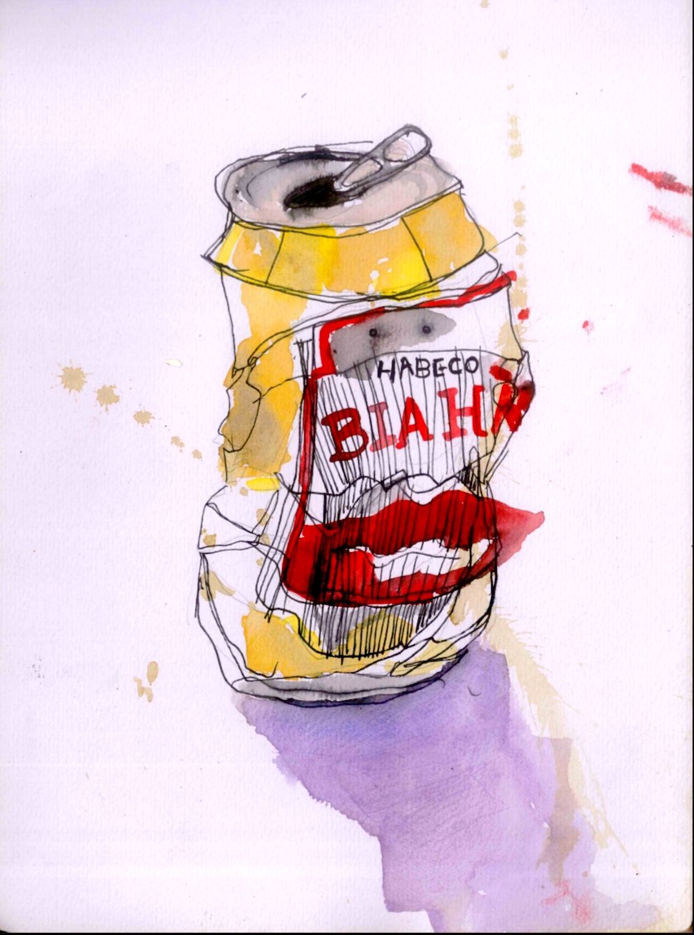 "Bia Hơi" 21 x 29.7 cm Ink and watercolor