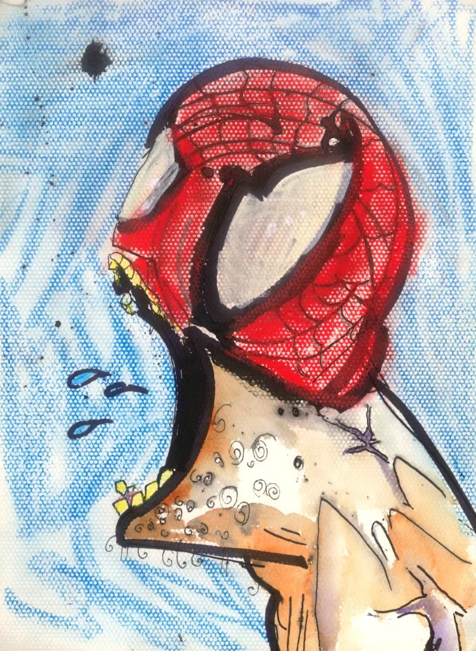 "Spittle-Man " 21 x 29.7 cm Mixed media