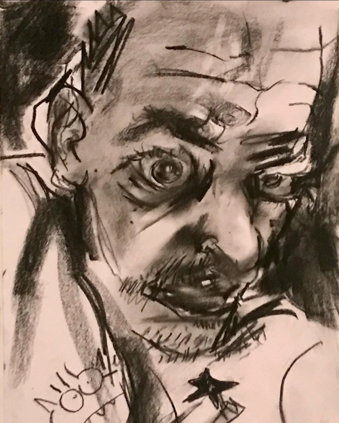 "Self Portrait One" 29.7 x 42 cm Charcoal