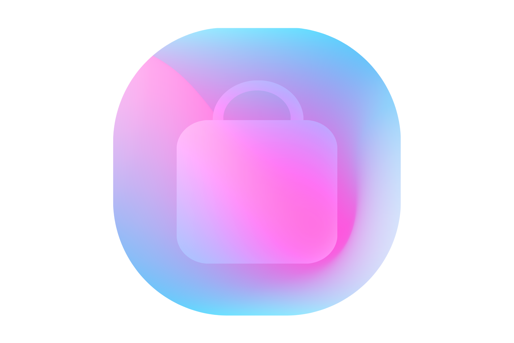 Abstract colorful circular gradient background with shades of pink, purple, and blue.