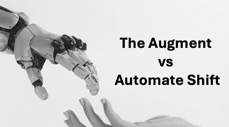 'The Augment vs Automate Shift'. Scaling people. Productivity. Institutional intelligence. Trust. Comfortability. Culture. Transformation. Economic pressure. Inflation. Aligning people, systems, and strategy. Single strategic narrative.