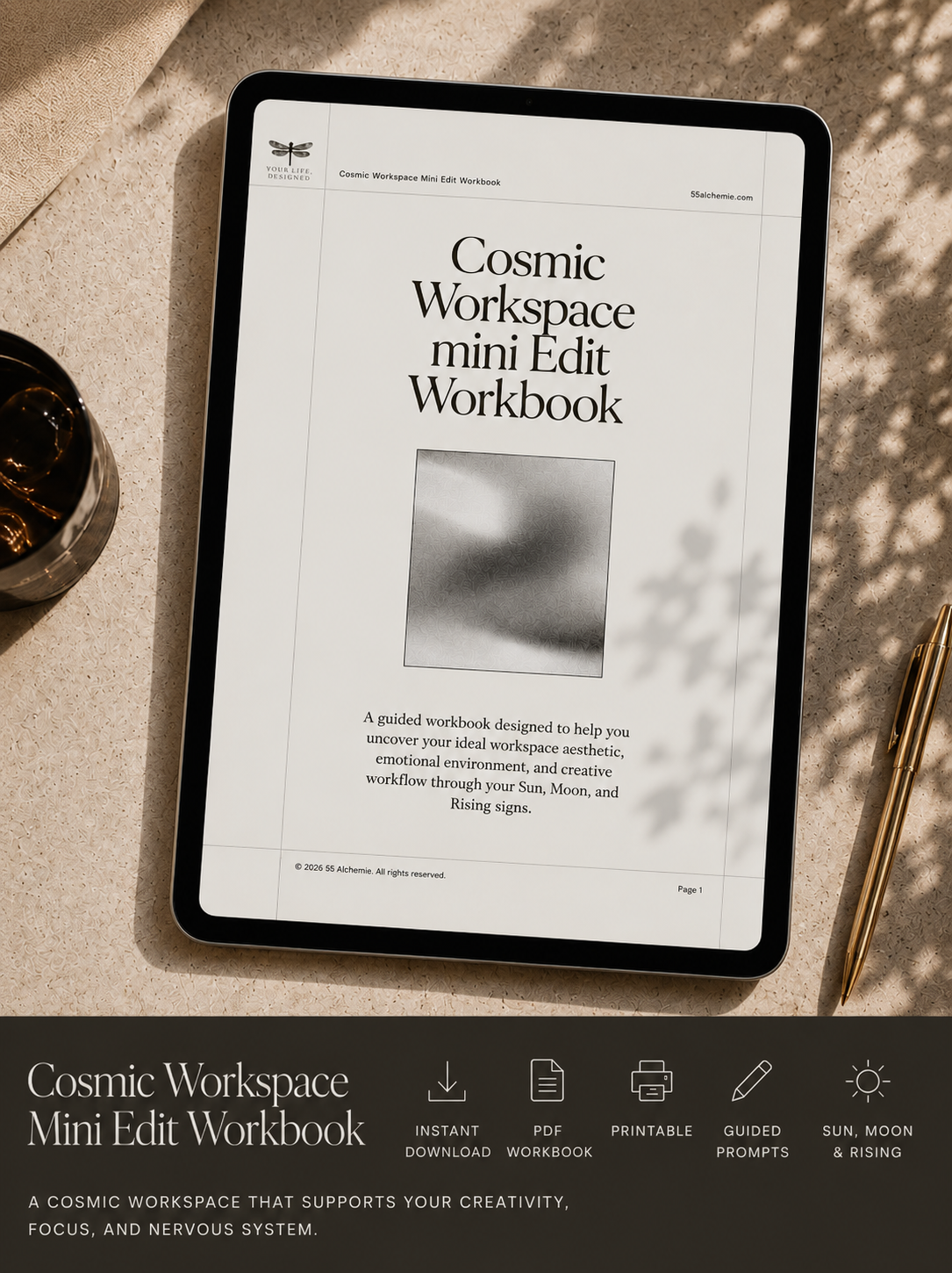 Cosmic mini Workspace Edit Workbook . Digital PDF Download