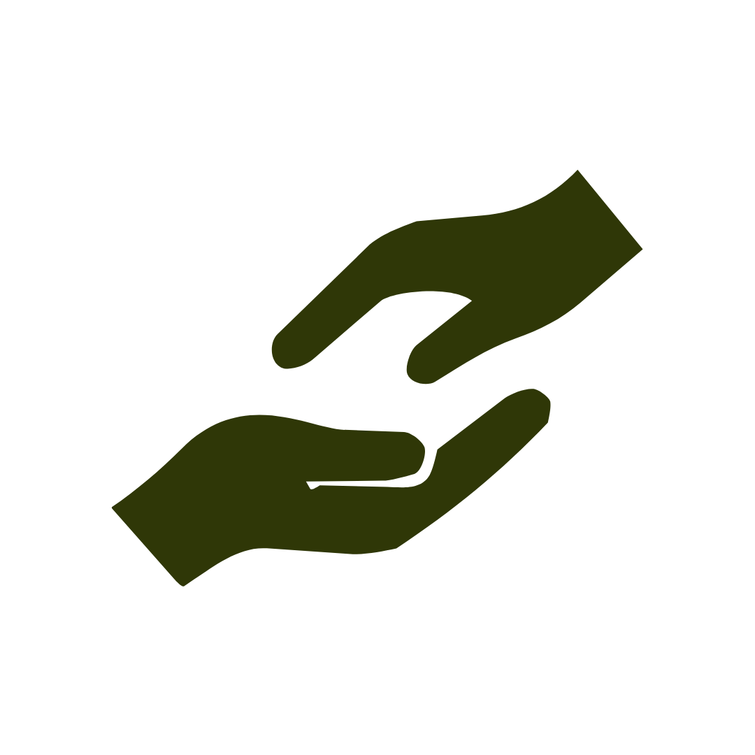 Two hands reaching for each other