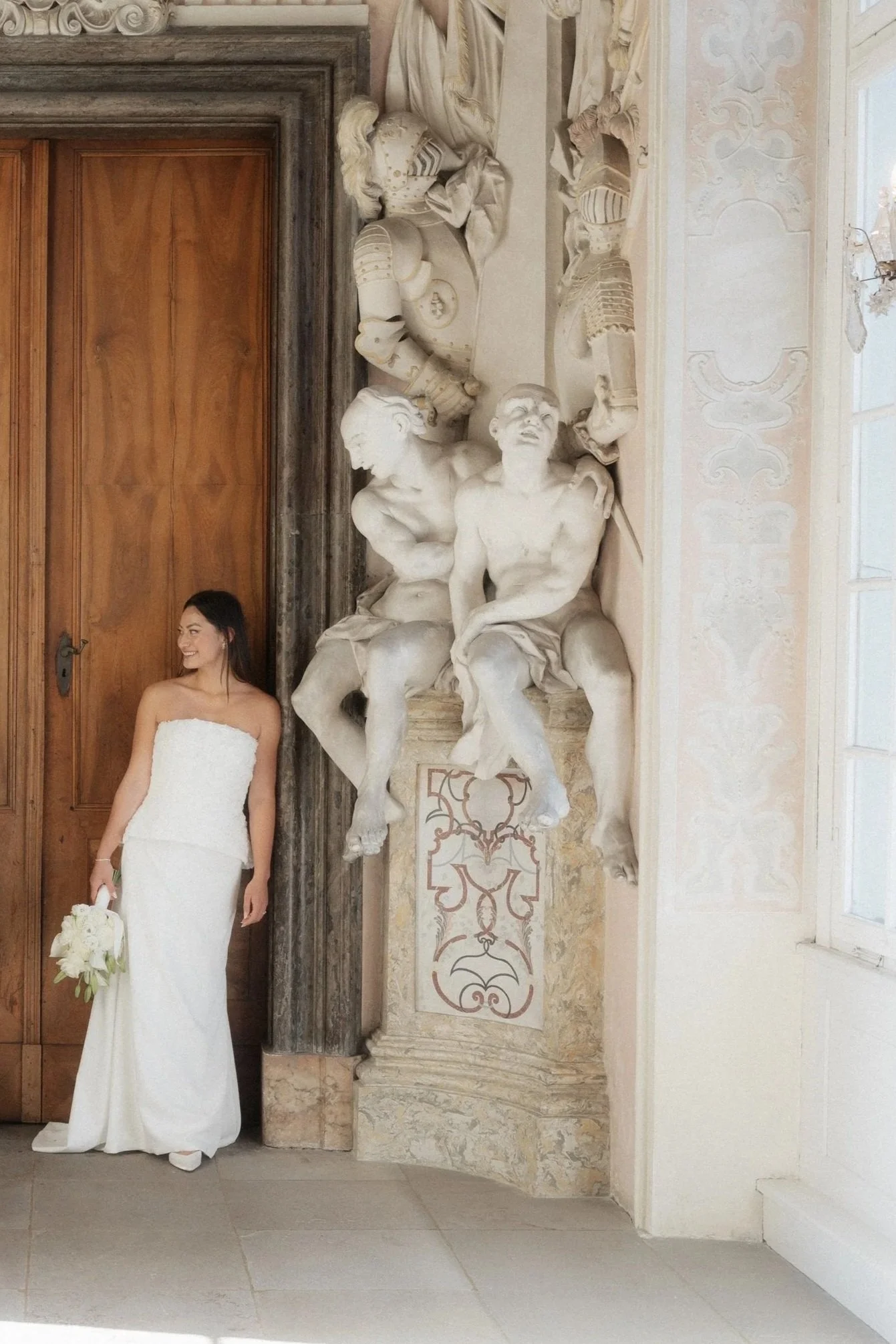 Luxury bridal portrait inside a historic European palace captured by Europe wedding photographer Änna Photography.