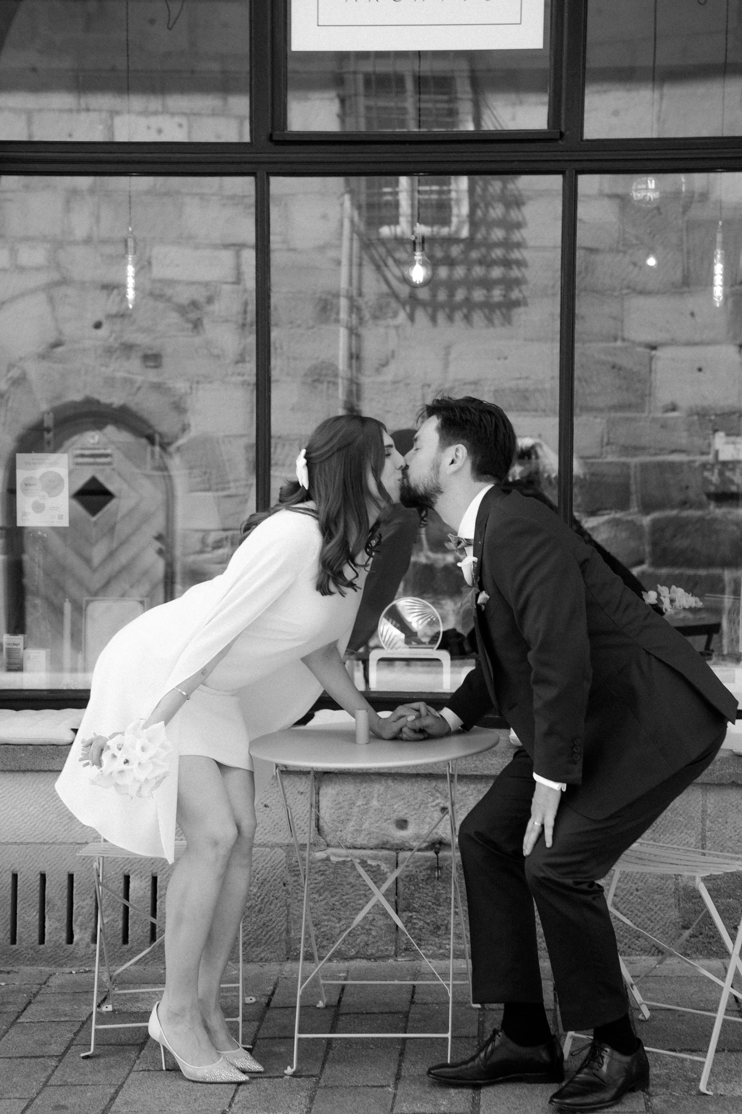 Joyful wedding couple sharing a romantic moment captured by Europe wedding photographer Änna Photography.