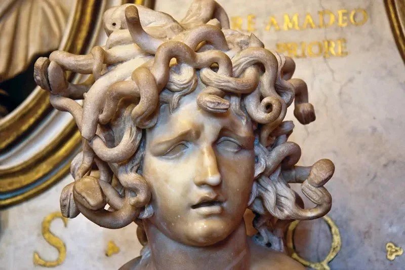 An image that features the bust of Medusa by sculpture Bernini Capitoline