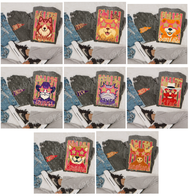 TEXAS Glitzy College Mascot Tee