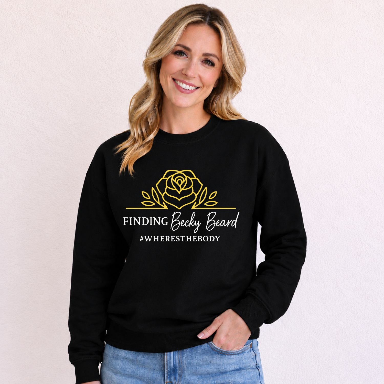 Finding Becky Sweatshirt Black FULL FRONT Mockup.jpg