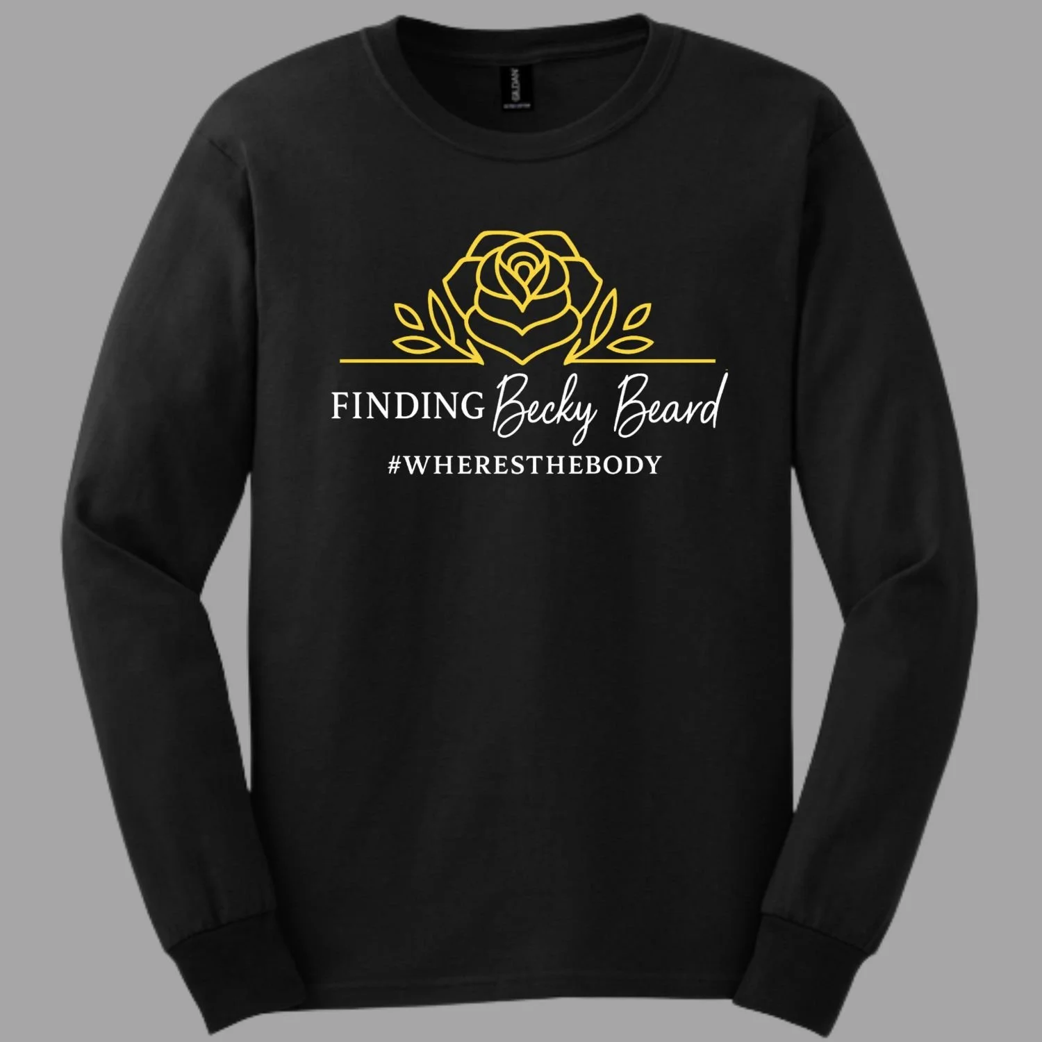 Finding Becky Long Sleeve Black FULL FRONT Mockup.jpg