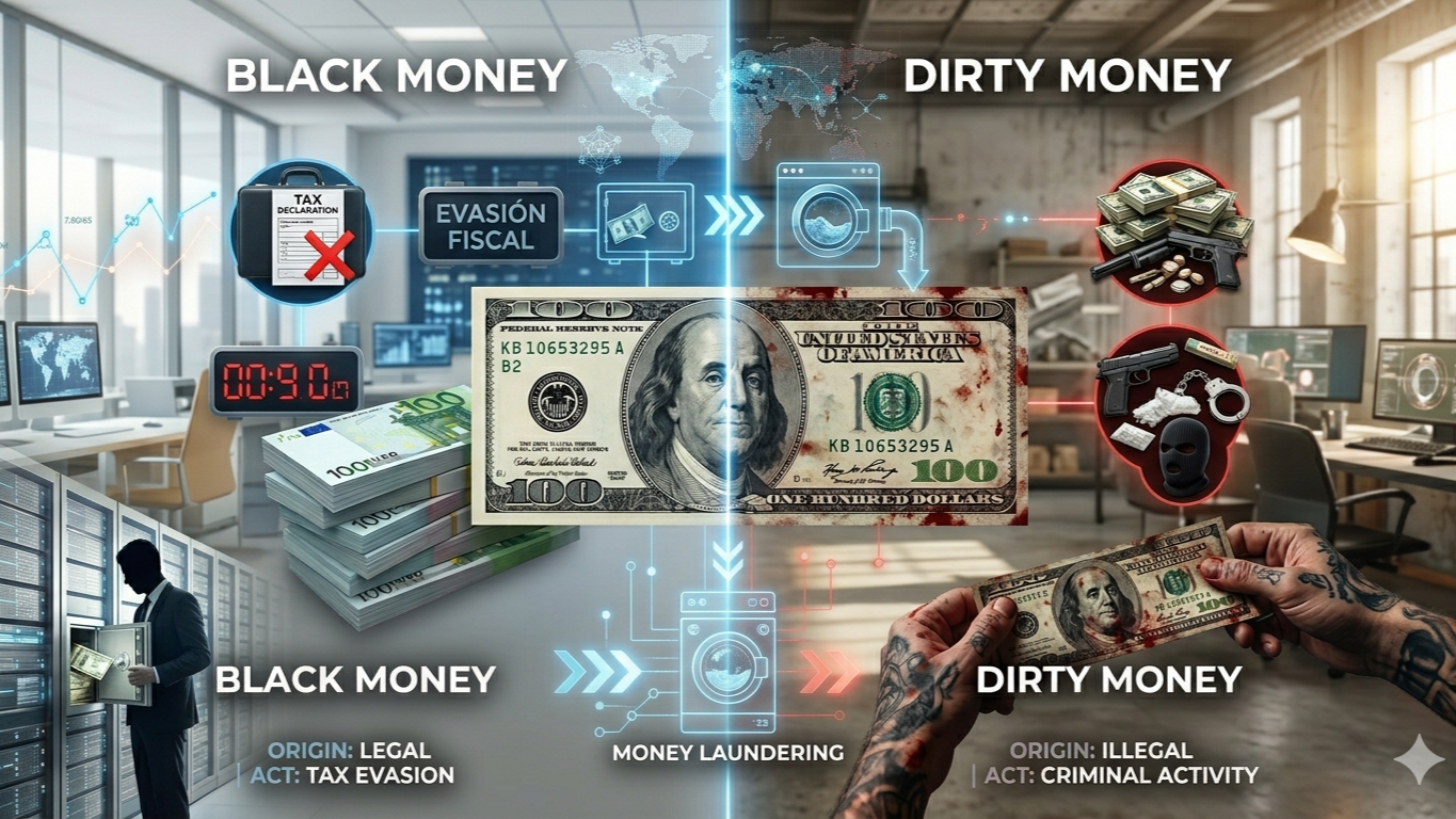The Invisible Border: Black Money vs. Dirty Money