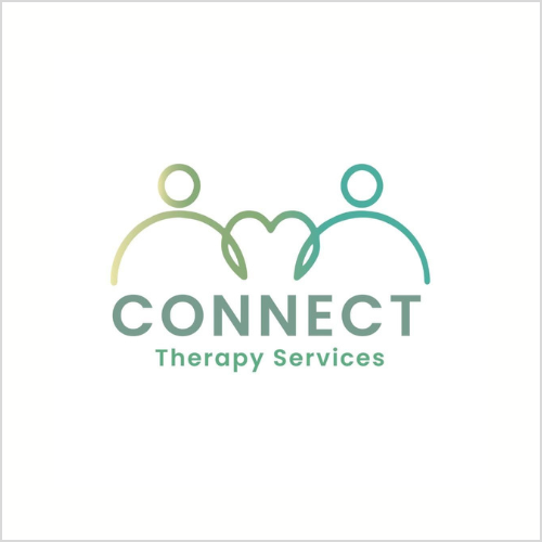 Logo for Connect Therapy Services featuring two stylized human figures reaching towards each other, forming a heart shape, with the words 'CONNECT Therapy Services' below.