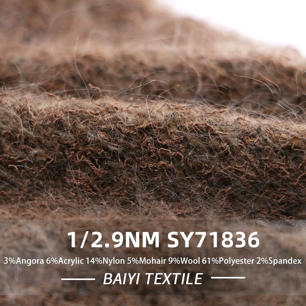 SY71836_Sup 1/2.9NM 3%Angora 6%Acrylic 14%Nylon 5%Mohair 9%Wool 61%Polyester 2%Spandex