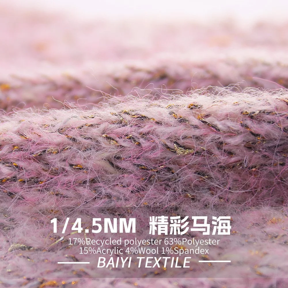 SY72406_Brilliant 1/4.5NM 17%Recycled Polyester 63%Polyester 15%Acrylic 4%Wool 1%Spandex
