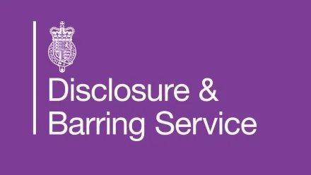 Purple background with the UK government crest and white text reading 'Disclosure & Barring Service'.
