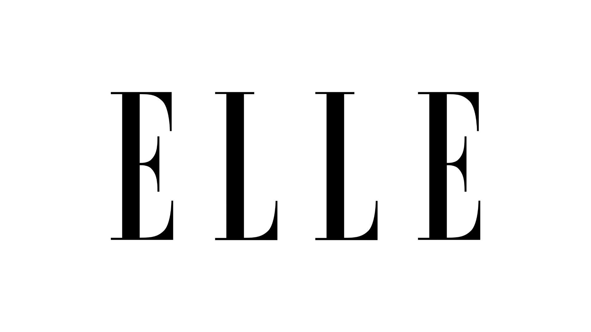 Black background with the word 'ELLE' in large, thin, white serif font centered.