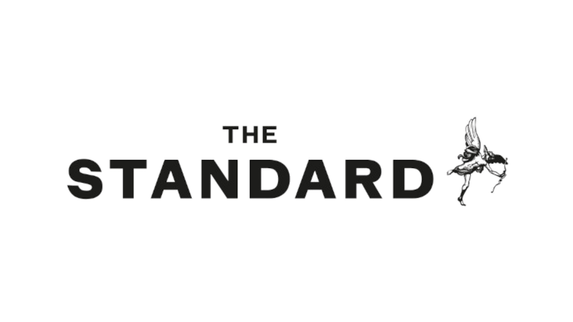 The logo of 'The Standard' with a minimalistic design, featuring a blackbird next to the text.
