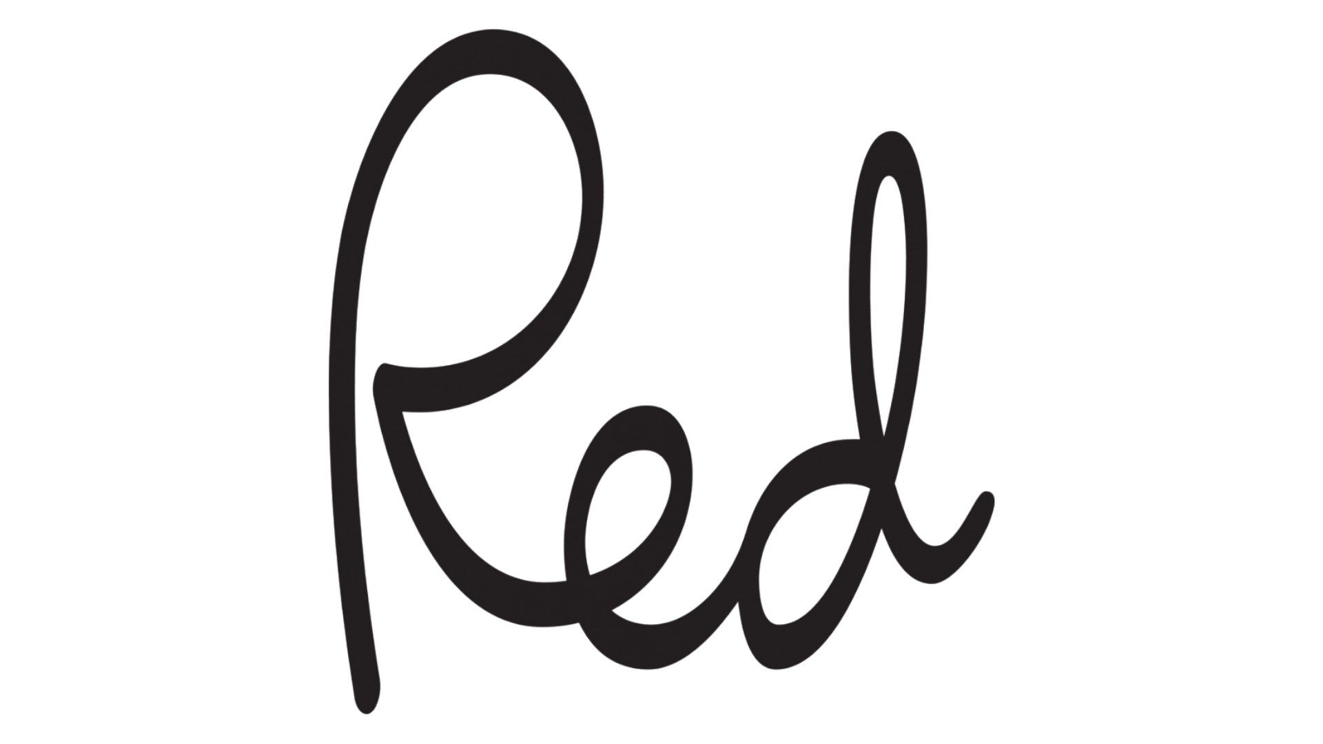 Word written in cursive that says "Red".