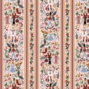 Holiday Classics - Holly Jolly Nutcracker - Blush And Metallic Gold Metallic Fabric