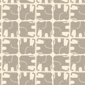 Rising Sun - Jolly Elephant - Elephant Gray Fabric