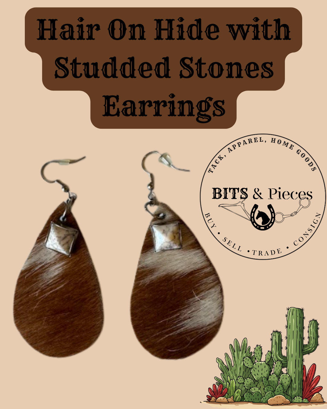 Leather Studded Earrings