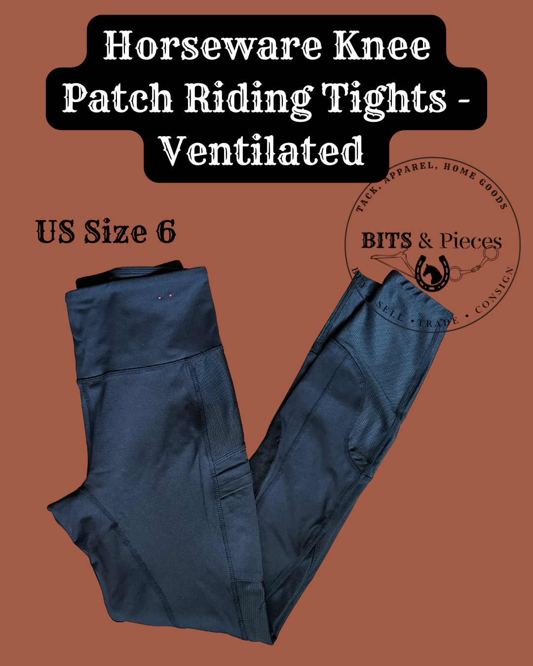 Horseware Knee Patch Riding Tights - Ventilated