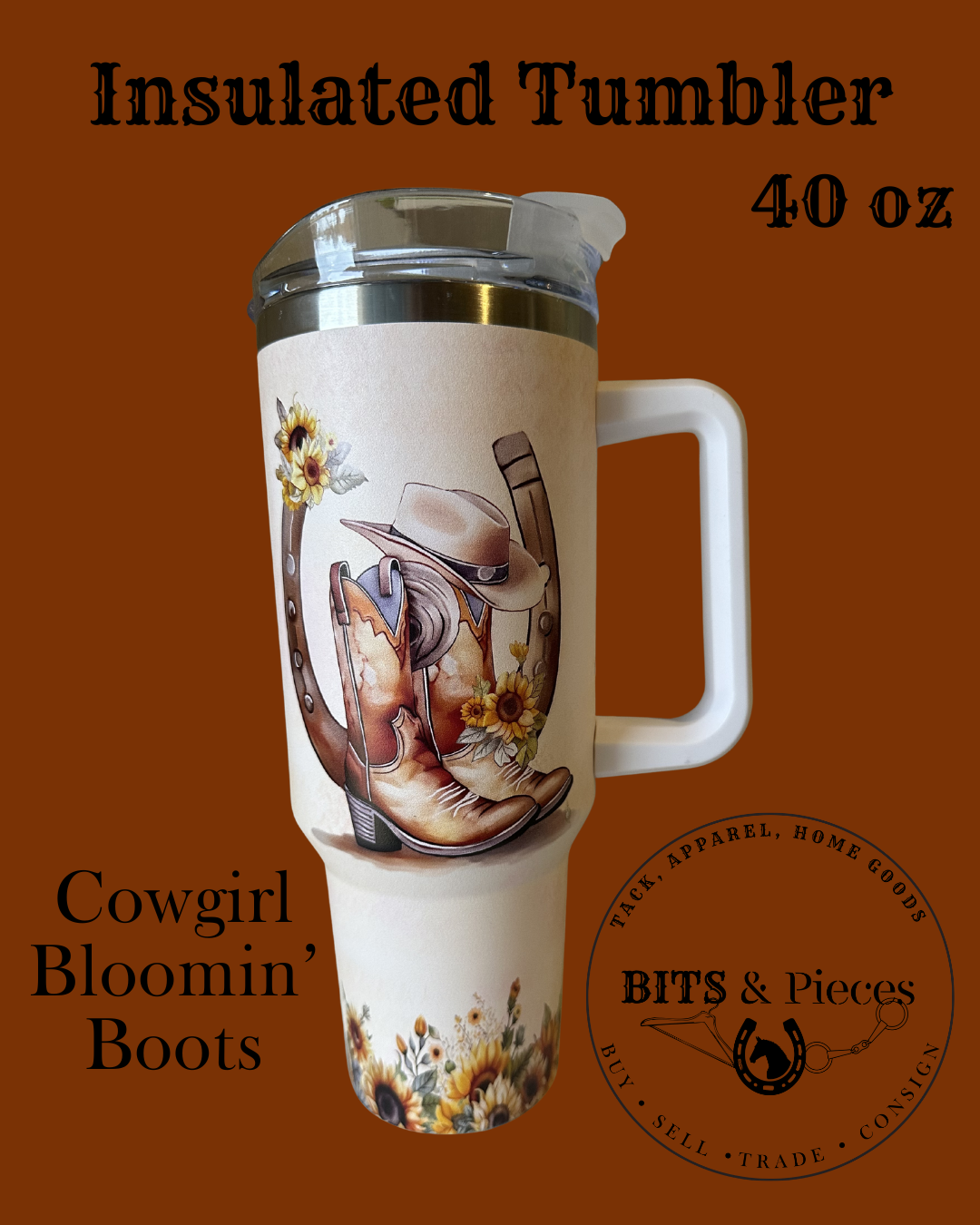 Cowgirl Bloomin' Boots 40 oz Insulated Tumbler