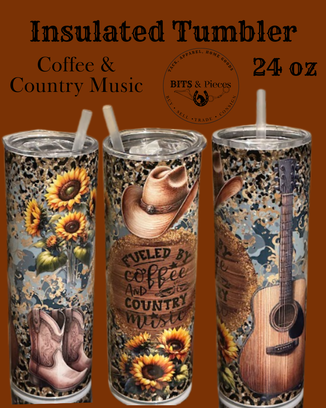 Country Music & Coffee 24 oz Insulated Tumbler