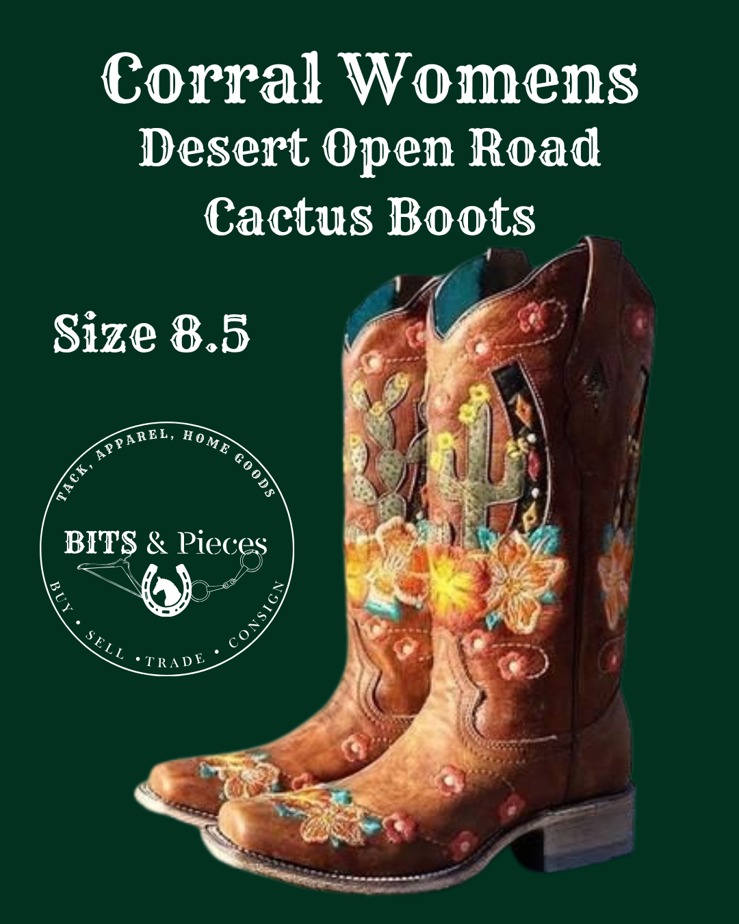 Corral Boots - Desert Cactus Size 8.5
