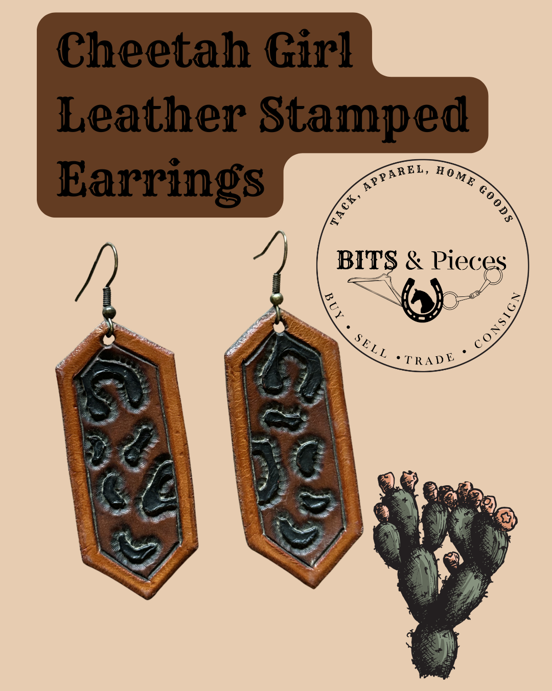 Cheetah Girl Leather Earrings