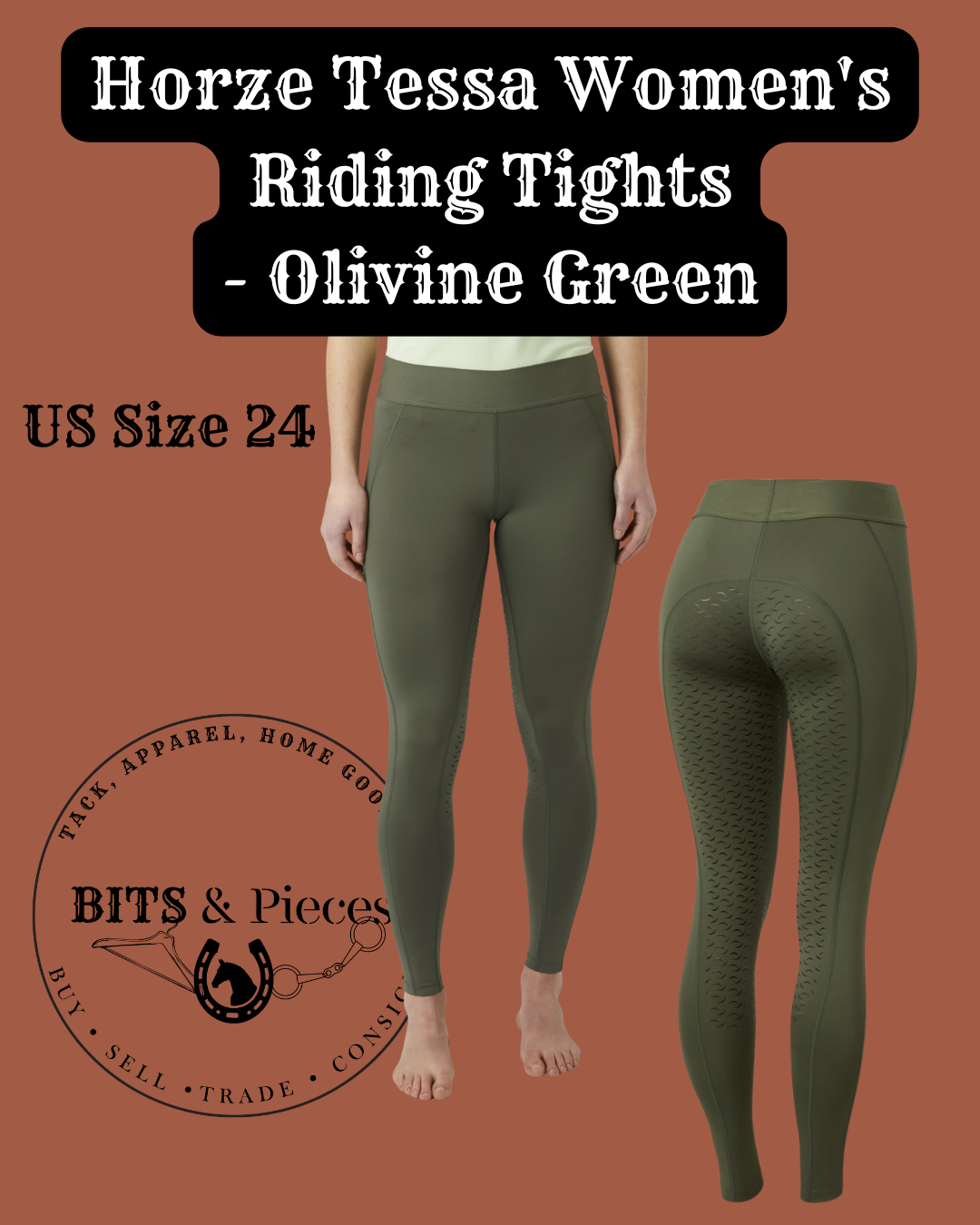 Horze Tessa Women's Riding Tights Green (2).png