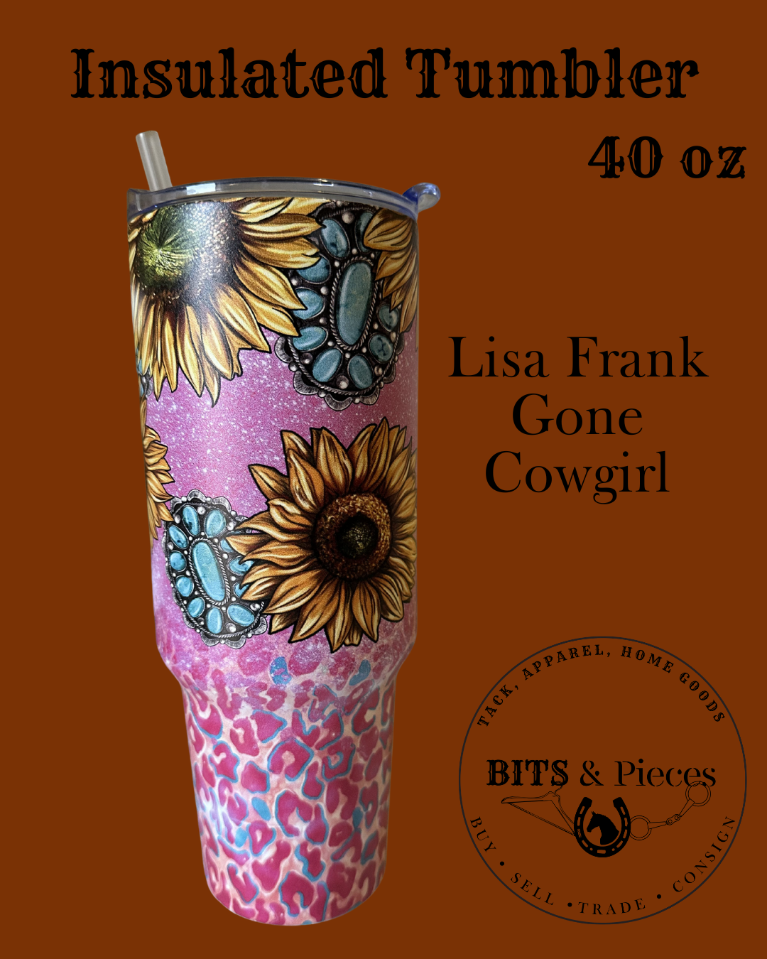Lisa Frank Cowgirl 40 oz Insulated Tumbler
