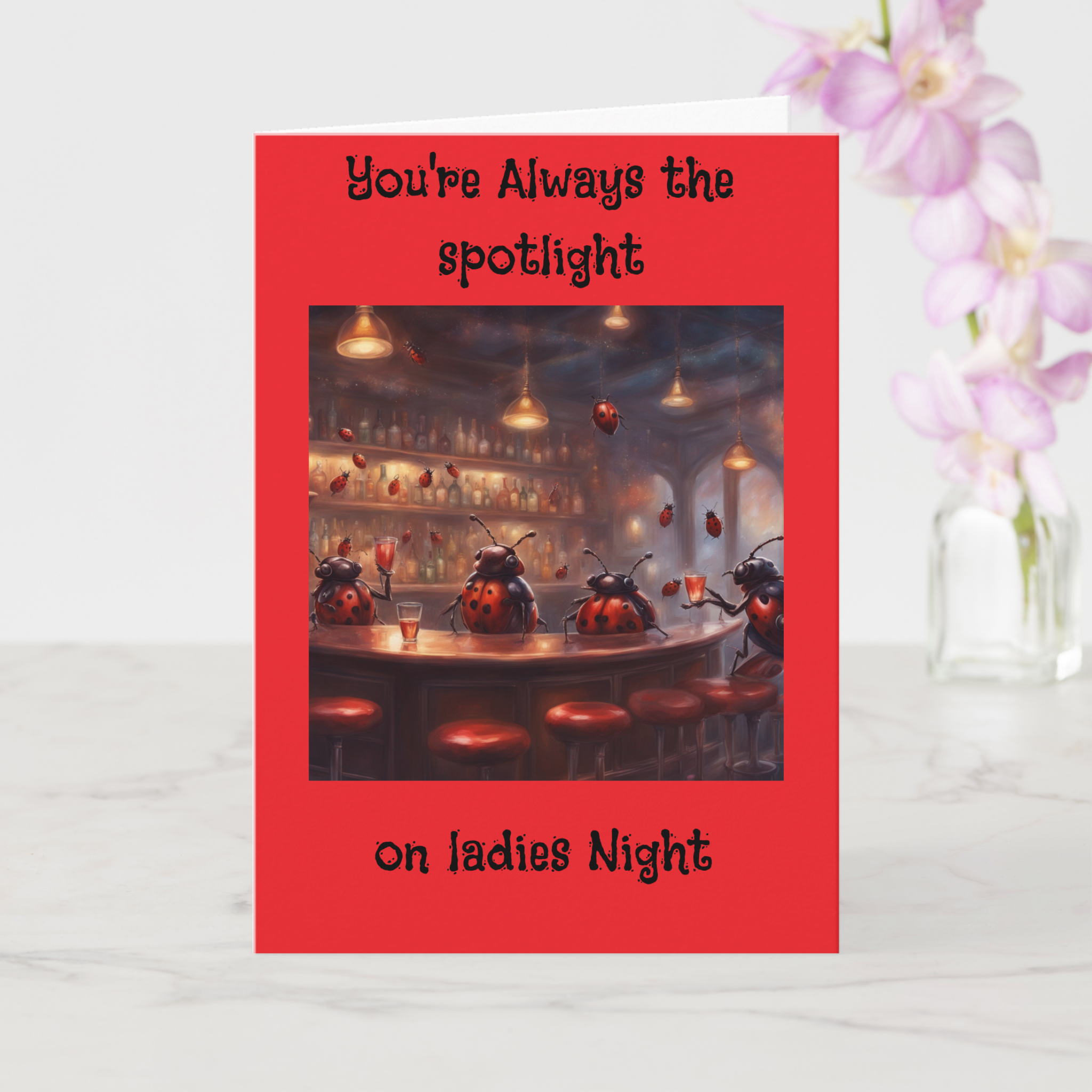 Ladies Night Ladybug Greeting Card