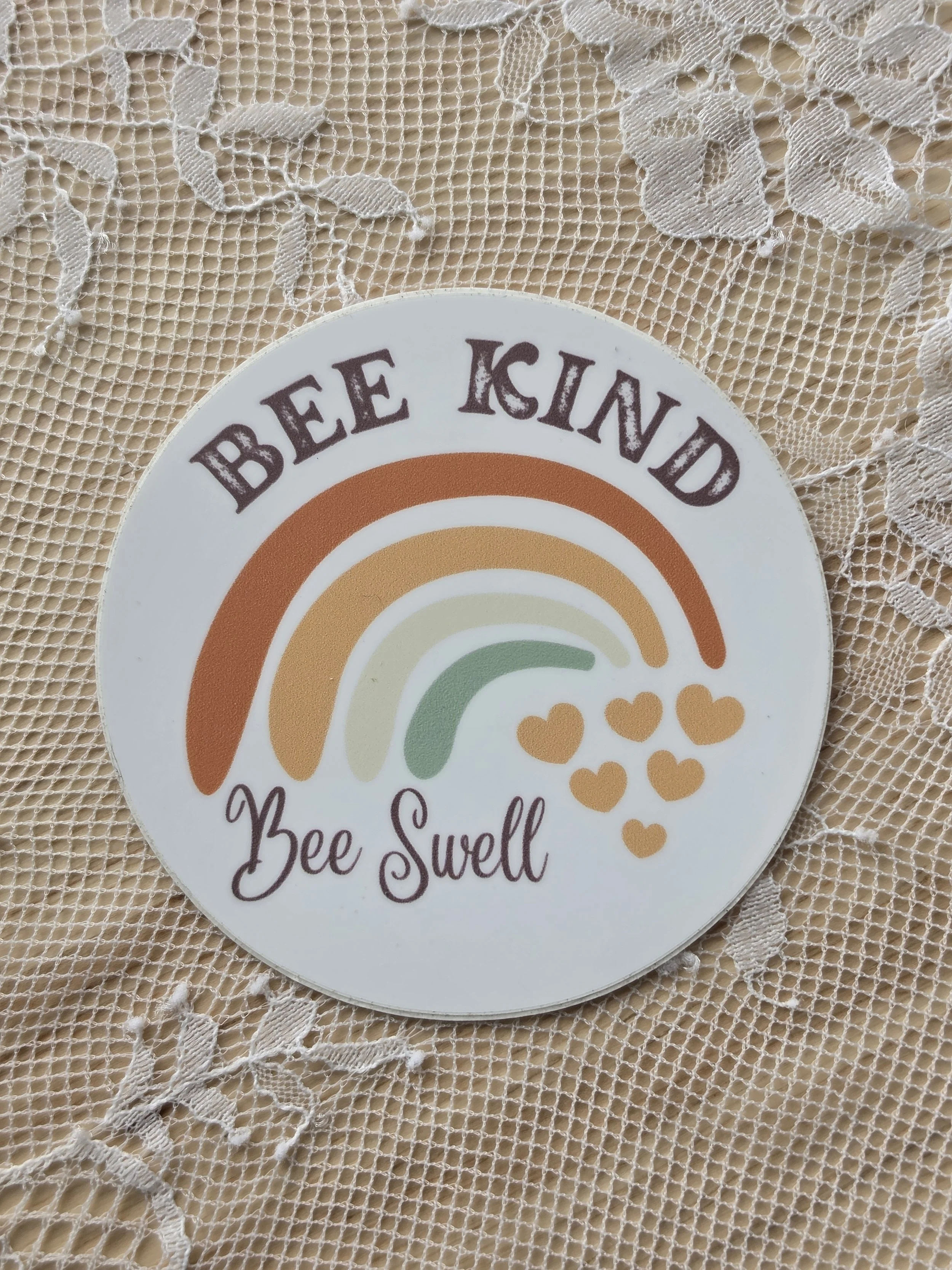Bee Kind | Rainbow Vinyl Stickers 🐝🌈