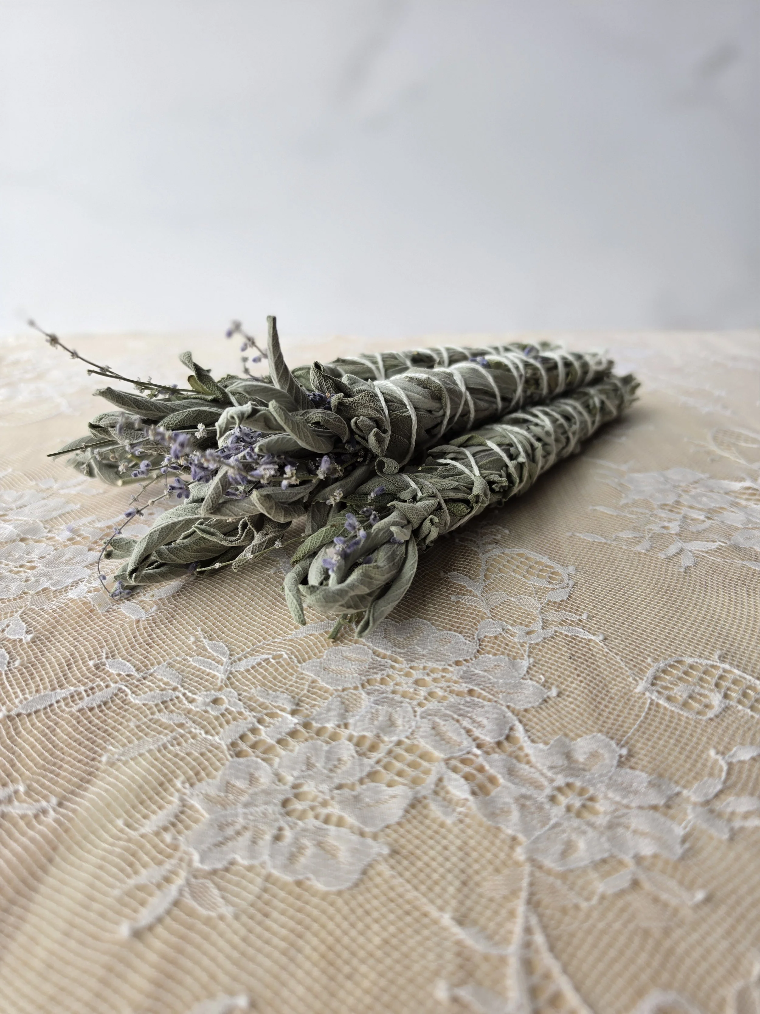 Garden-Grown Sage + Russian Sage Smudge Stick