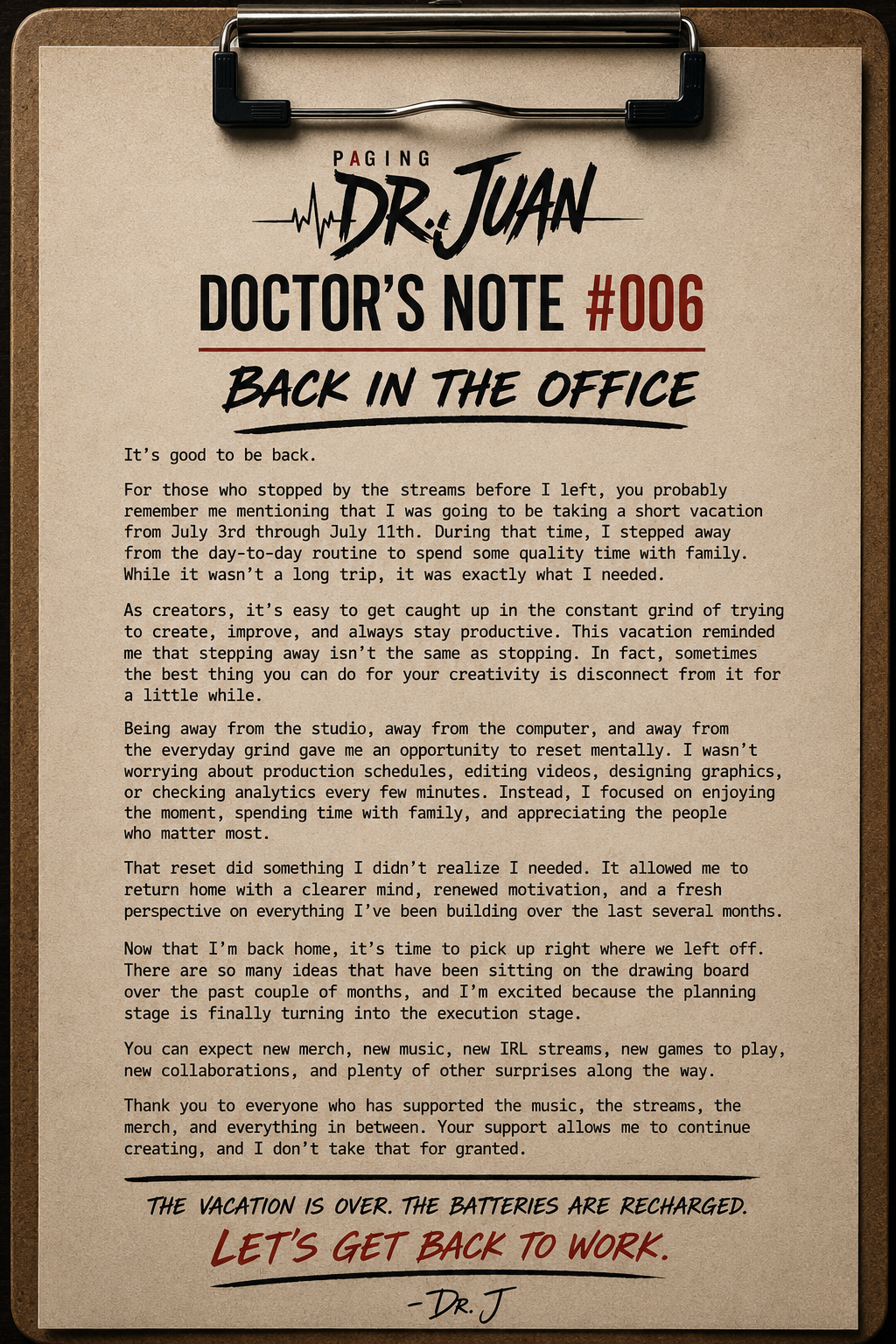 Doctor's Note #006