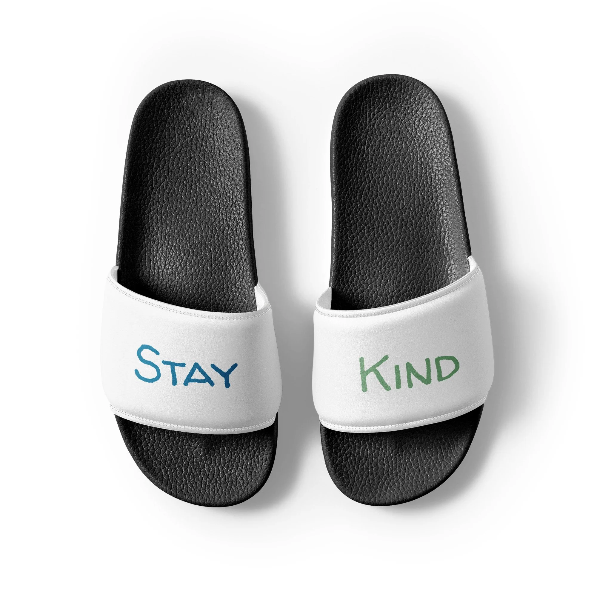 MindfulTee Stay Kind White Strap Women’s Slides