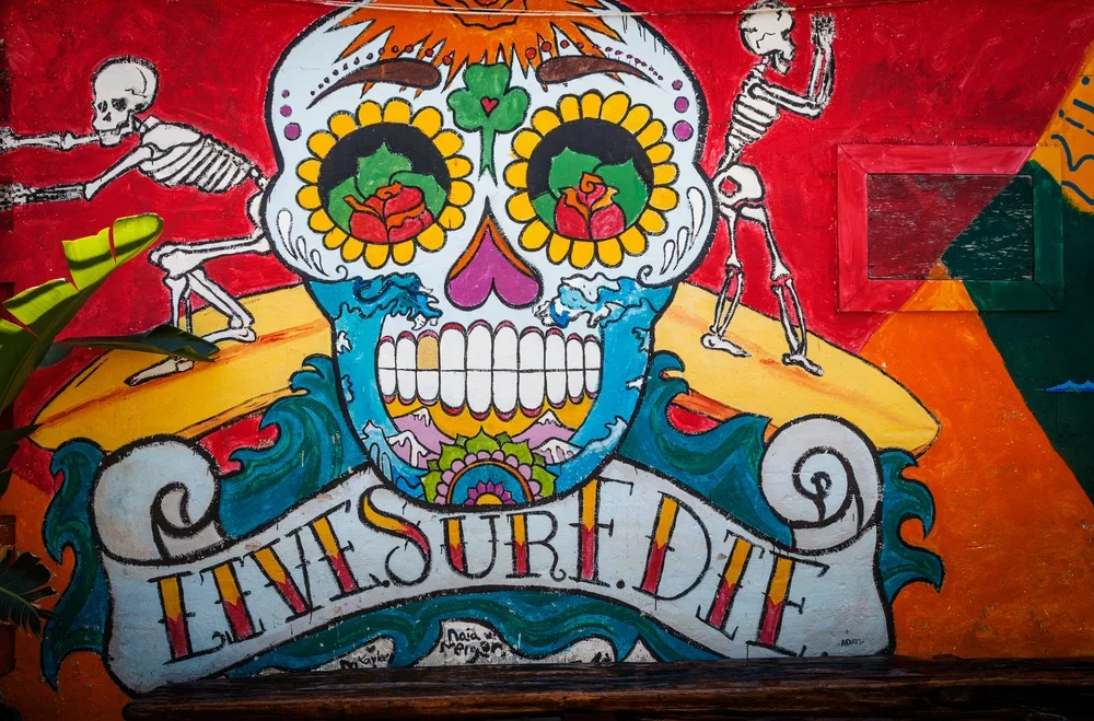 Wall mural at Rockaway Beach Surf Club