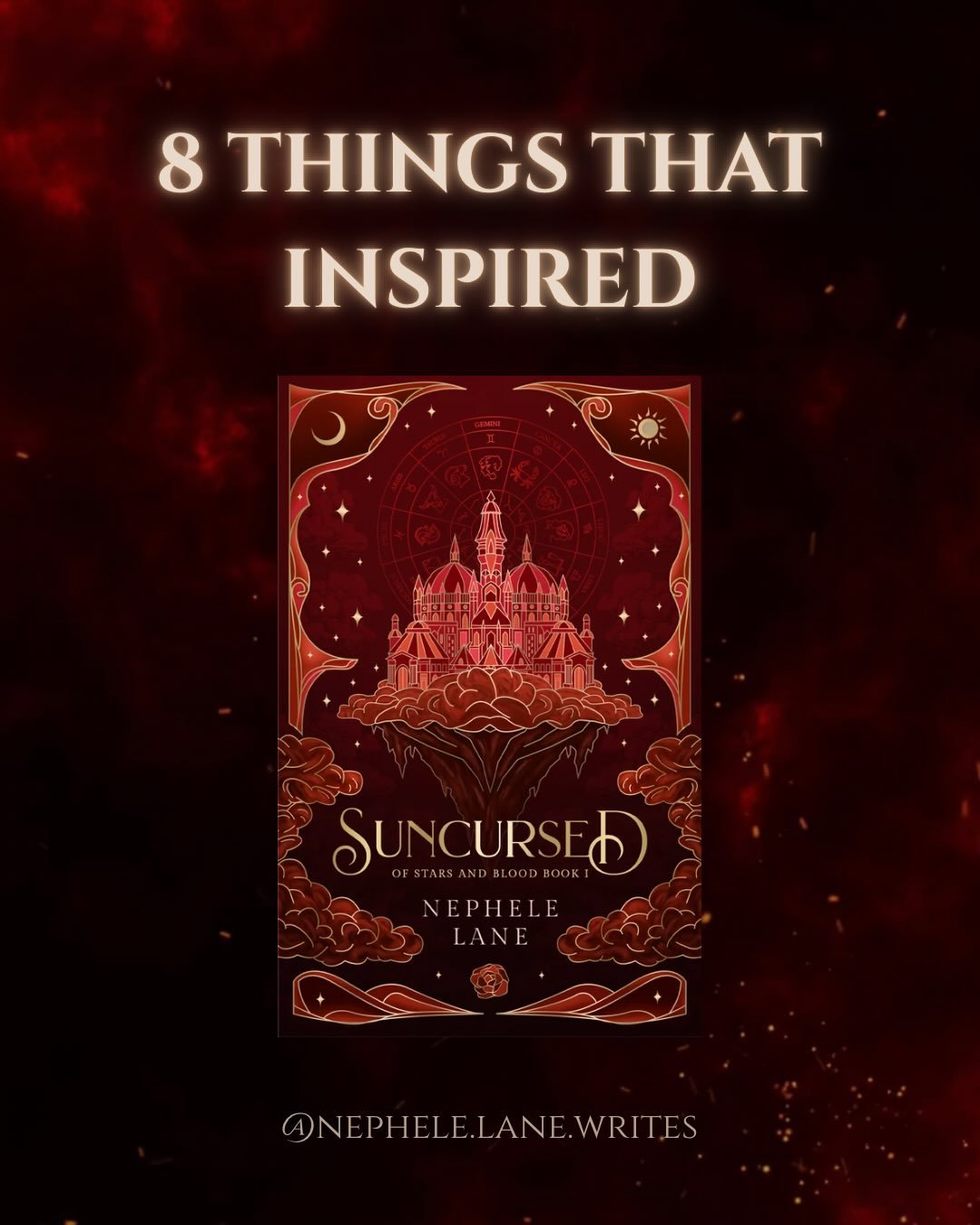 👋🏻I&rsquo;m back from my digital detox! I&rsquo;ve loved seeing these inspirational posts and felt inspired to do one for SUNCURSED. While it&rsquo;s been years in the making, here are 8 things that have heavily shaped the story:

✨Astrology. I&rsq