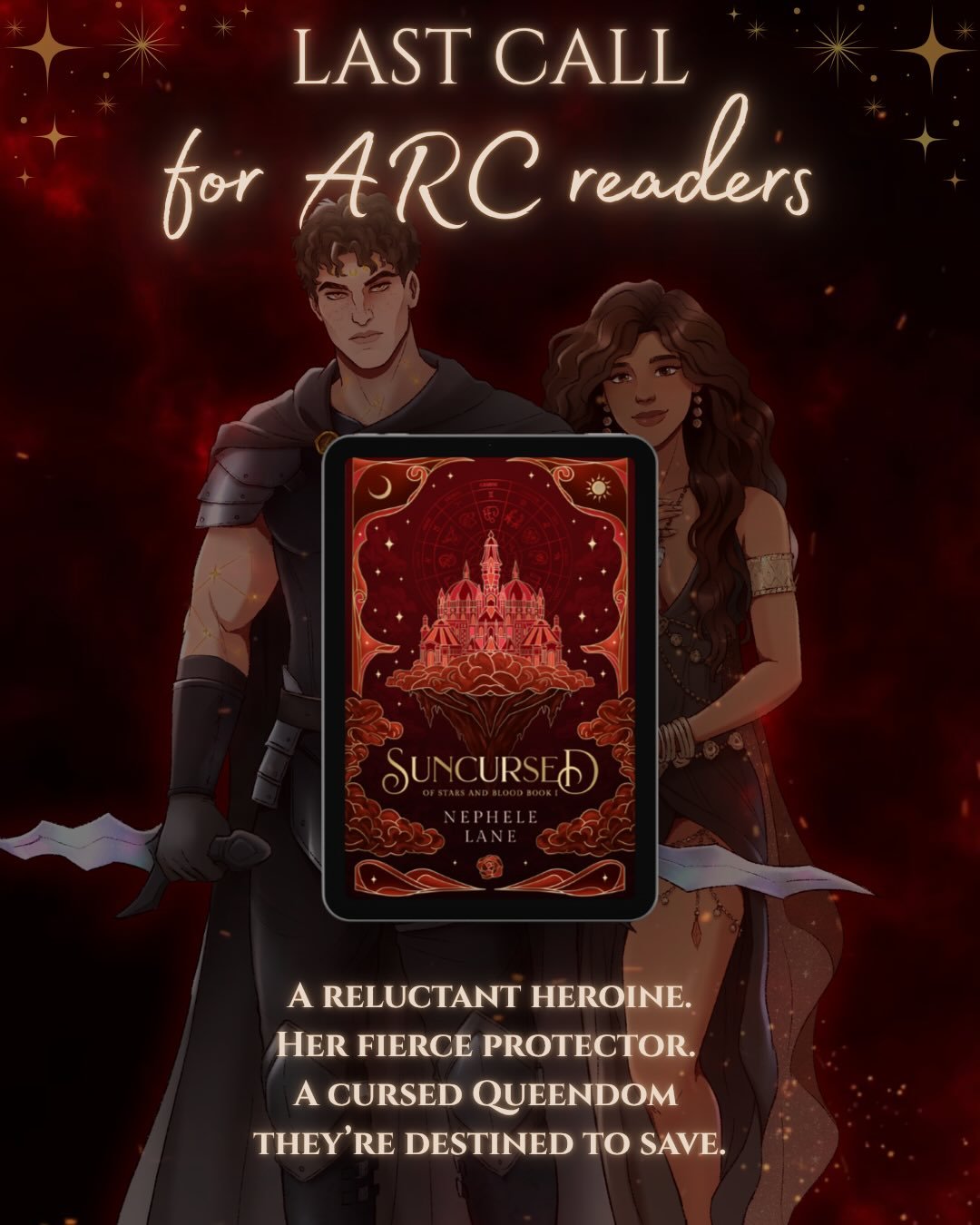 4 days left before ARC applications close for SUNCURSED (5/30)! I&rsquo;m so grateful for everyone who has expressed interest in reading an early copy 🥹❤️. 

Fantasy readers, here&rsquo;s the blurb:

When a woman is divinely chosen as Scorpio&rsquo;
