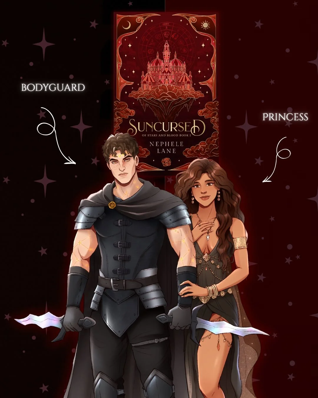 A reluctant heroine. Her fierce protector. A cursed queendom they&rsquo;re destined to save. 

Suncursed releases August 1st! I can&rsquo;t wait for you all to meet Raithe &amp; Rahzlyn ❤️

Paperback preorder link coming soon! 

#suncursed #romantasy