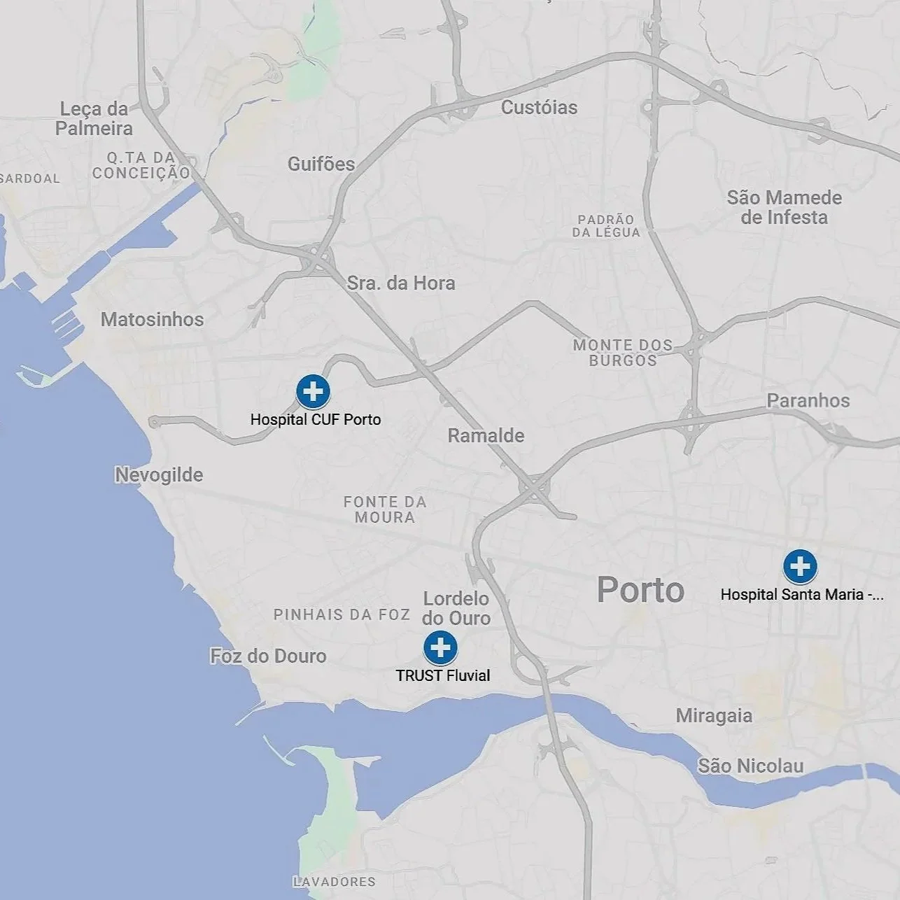 Mapa onde trabalha a Dra Ana Pinto